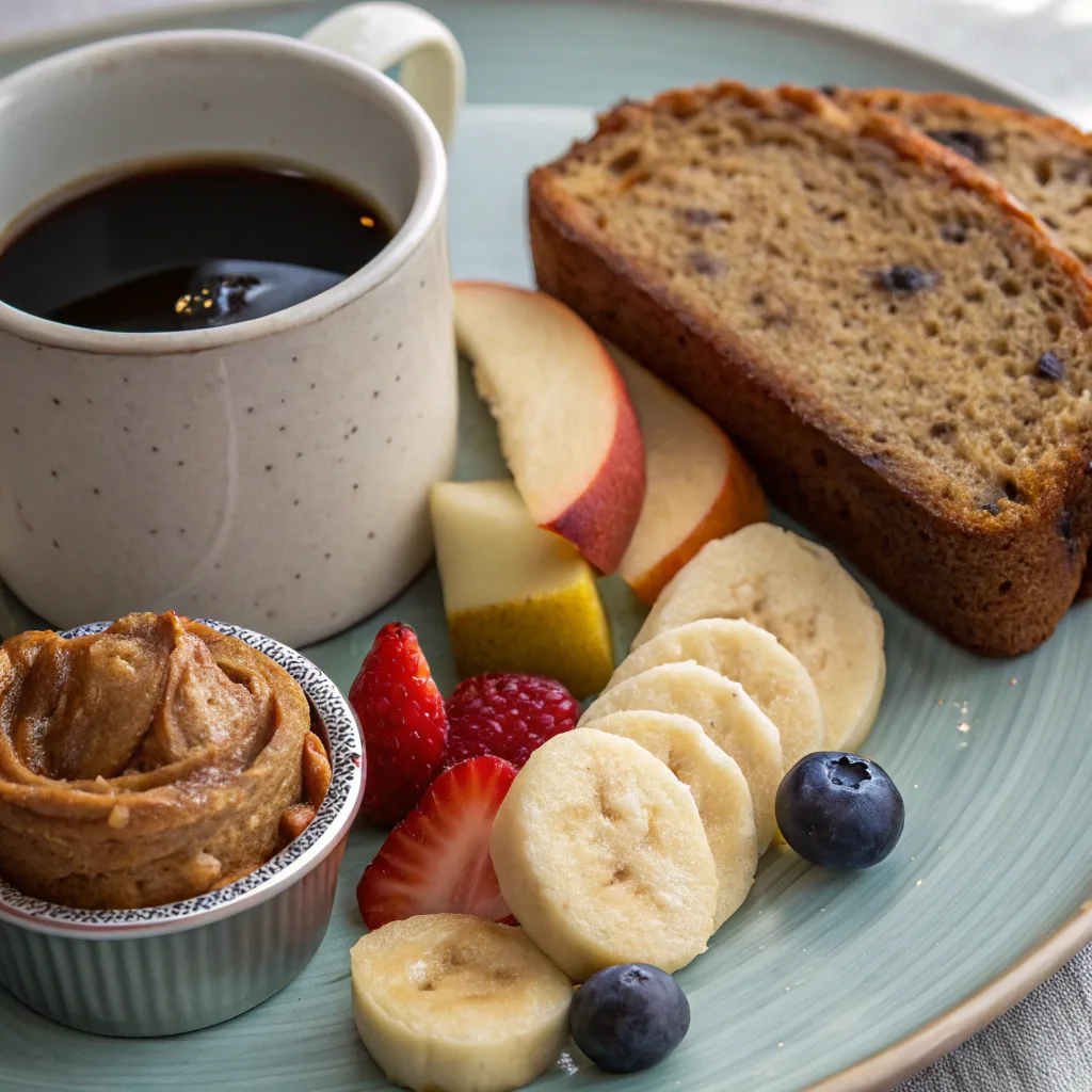 banana bread breakfast plate