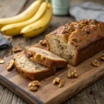 moist healthy banana bread made with natural ingredients