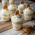 banana pudding cake cups in clear dessert cups
