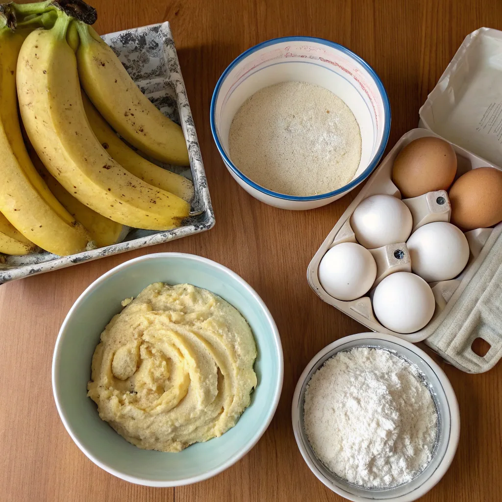 Ingredients for banana pudding bundt cake recipe