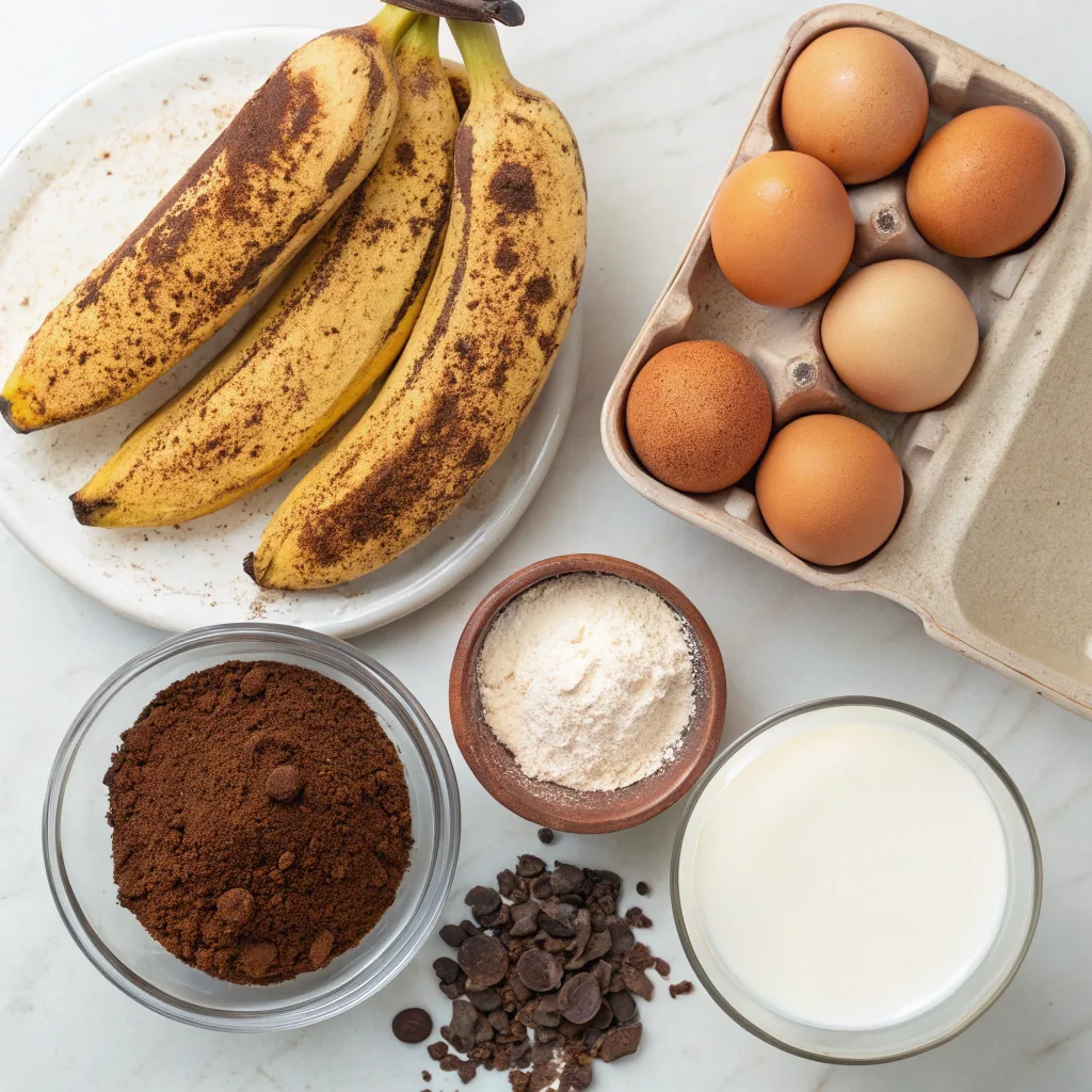 Ingredients for Chocolate Banana Pudding Cake