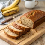 keto banana bread sliced on board