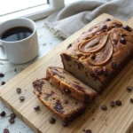 Moist chocolate banana peanut butter bread fresh from the oven
