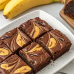 Banana bread brownies fudgy recipe close-up
