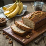 Sourdough banana bread fresh loaf close-up